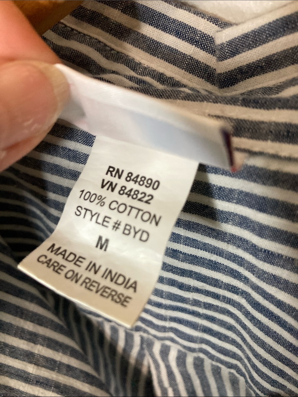 American Sweetheart Blue & White Striped Button-Front Shirt, Women’s Size Medium - Picture 5 of 8